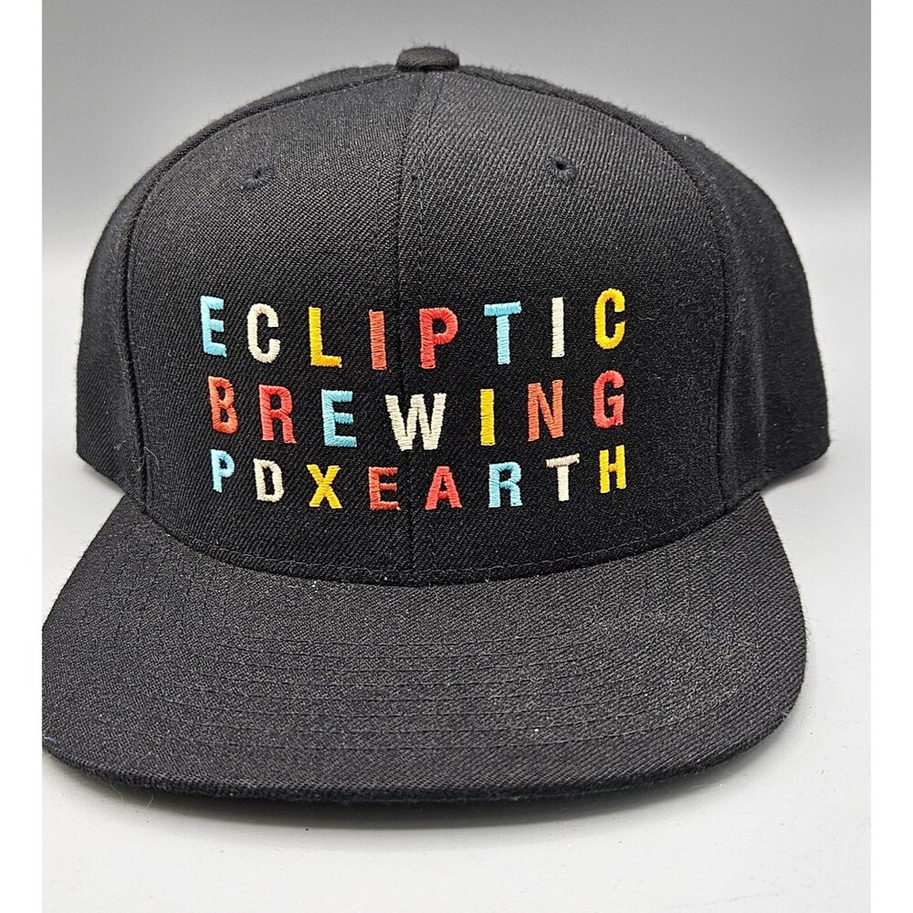 Ecliptic Brewing Trucker Hat Cap Black Multi Color Snapback Portland Oregon PDX